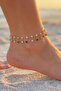 Colorful Zircon Stone Heart Model Dangle Anklet - 3