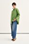 Women's Poplin Tie-Neck Shirt Green - 3
