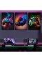 Neon Gaming Controller Headset 3 Piece Black Floating Frame Canvas Wall Art | 3x 30x40cm 12x16 inch | RGB Smoke Gamer Triptych - 7
