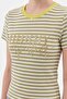 Women's Striped Fabric Detailed Slim Fit Design Tshirt with Embroidery on the Front - 4