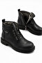 Men's Black Fur-Lined Winter Boots Waterproof Non-Slip Sole Comfortable Outdoor Boots - 2