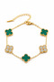 316L Steel Double Sided Bracelet (Stone-Green Patterned) Steel Stylish Women's Bracelet