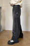 Unisex Star Appliqued Wide Leg Jeans - 3