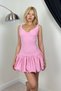 Women's Back Tie Balloon Hem Mini Dress – Stylish Party Homecoming Dress with Square Neckline Bodice Detail - 4