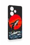 Infinix Hot 30 Compatible Red Sun Whale Pattern Silicone Case - 3