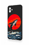 Samsung A04 Compatible Red Sun Whale Patterned Silicone Case - 4