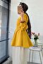 Premium Segmented Balloon Sleeve Poplin Blouse - Mustard - 4