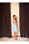 Women's Halter Neck Flounce Mini Dress - 3