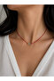 Blue Beaded Slide Lock Knitted Choker Necklace with Red String Moon Figure - 3