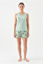 100% cotton jersey women's japone sleeve panda pattern shorts set