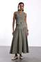 Green Gingham Pattern Vest Skirt Set 8411 - 4