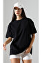 Black Plain Unisex Basic Oversize T-Shirt