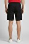 Men Solid Cargo Shorts, Black - 4