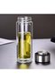 Zoomlion Double Layer High Borosilicate Glass Water Bottle with Tea Filter – 300ml Leakproof Drinking Bottle, Stainless Steel Cap, Heat Resistant Glass Travel Bottle for Tea, Coffee & Water - 3