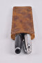 Real Leather Handmade Pen Holder Italian Stitching Premium Genuine Leather Tan - 2