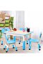 5PCS Plastic + MDF 80x60CM Children Table and Chair Set (One Table Four Chairs) - Stylish, Practical, Multi-purpose Tool - 6