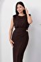 Bicycle collar waist buckled glitter dress grs4100 - 2