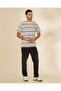 Men White And Navy Striped T-Shirt - 5