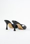 Alora Women's Thin Heeled Single Strap Patent Leather Slippers Stylish Daily and Formal Occasion Shoes - 7