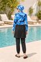 Beli Lace-Up Patterned Full Protection Hijab Swimsuit Set - 5
