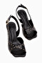 Suny Black Heeled Women's Sandals - 4