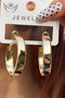 Gold Color Flat Hoop Women's Earrings - 4
