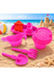 Beach Play Set 5 Pieces Large Toy Boat Bucket Sand Toy Set with Bag