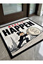 Non-Slip Sole Positive Energy Themed Washable Door Front-Bathroom Mat 40X60 cm