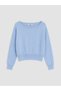 Vizyon New Season Blue Boat Neck Women's Knitwear Sweater - 5