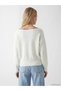 Vizyon New Season White Boat Neck Women's Knitwear Sweater - 4