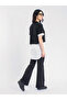 Leather Tie Detail T-Shirt & High-Waisted Spanish Flare Pants Two-Piece Set - 4