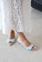 Randall Women's Heeled Leather Sandals Baby Blue - 3