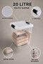 20Lt Deep Organizer Box - Elora Lockable Lid Multi-Purpose Organizer Storage Box Transparent - 3