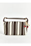 Ozmarka New Season Brown Striped Canvas Women's Shoulder Bag - 2