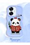 Realme C55 Compatible Case Camera Protector Blue Silicone Couple Phone Case Panda Pattern - 2