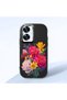 Realme C55 Compatible Case Camera Protector Black Silicone Couple Phone Case with Floral Pattern