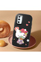Samsung Galaxy S20 Fe Compatible Case Camera Protector Black Silicone Couple Phone Case Kitty Pattern - 2