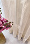 Cream Mesh Knitted Tulle Curtain I Heavy Weight I 1/2.5 Medium Pile I Wrinkle-Free I No Ironing Needed I Suitable for Any Room - 2