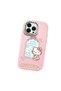 iPhone 14 Pro Compatible Case with Camera Protector Pink Silicone Couple Phone Case with Kitty Pattern - 3