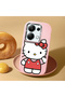 Poco M6 Pro 4g Compatible Case Camera Protector Pink Silicone Couple Phone Case with Kitty Pattern - 2