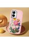 Vivo Y16 Compatible Case Camera Protective Pink Silicone Couple Phone Case with Floral Pattern - 2