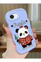 iPhone 17E Compatible Case Camera Protector Blue Silicone Couple Phone Case Panda Pattern