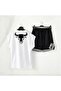 Unisex Front and Back Printed Zero Sleeve Sports Tshirt and Black Shorts Sports Set