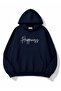Happines Printed Hooded 2 Thread Rastered Sweatshirt