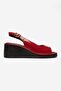 Orlena Red Patent Leather Genuine Leather Wedge Heeled Sandals - 4