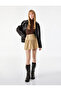 Slim Fit Cotton Napoleonic Buttoned Gabardine Mini Skirt