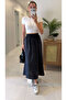 Md Violeta Black Tensel Skirt with Elastic Waist - 4