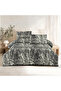 Tiger Double 100% Cotton Ranforce Duvet Cover Set Black 57 Thread (3 Pieces) 200X220/50X70 Black