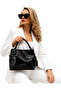 Black Patent Leather Women's Hand and Shoulder Bag - 7