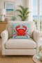 Marine Themed Decorative Throw Pillow Covers Set of 4 Crab and Lobster Patterned Sofa Pillow Covers 43X43 cm - 4